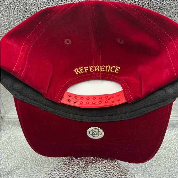 Reference Paradise LA Red Velour Hat with Diamond logo and Embroidered Designs main image 7